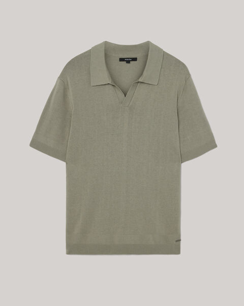 Short Sleeve Trophy Neck Knit, Sage, hi-res